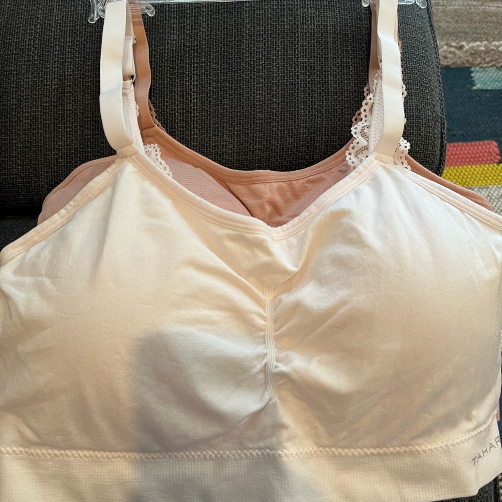Tahari Lounge Bralettes. Light pink & mauve.